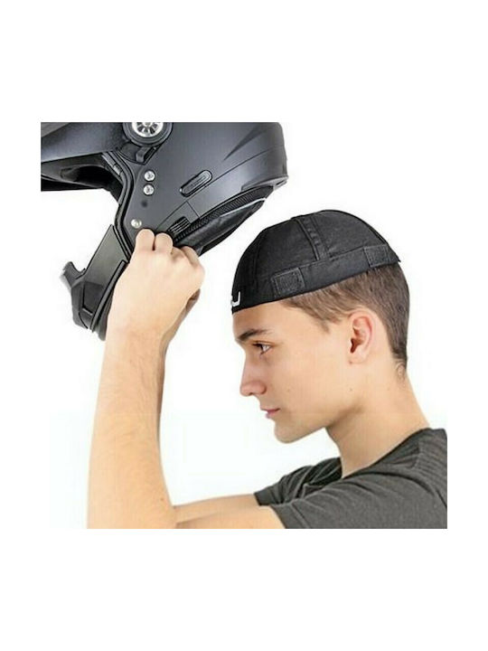 OJ Twin Cap Motorcycle Rider Head Cover Cotton Black Color