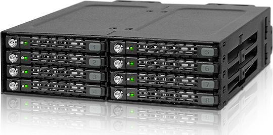 Icy Dock ToughArmor Backplane for Hard Drives Backplane IcyDock 8x6,3cm SATAI-III in 1x5,25" keylocks Black (MB998SK-B)