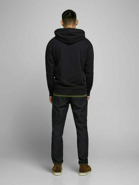 Jack & Jones Men's Sweatshirt with Hood and Pockets Black