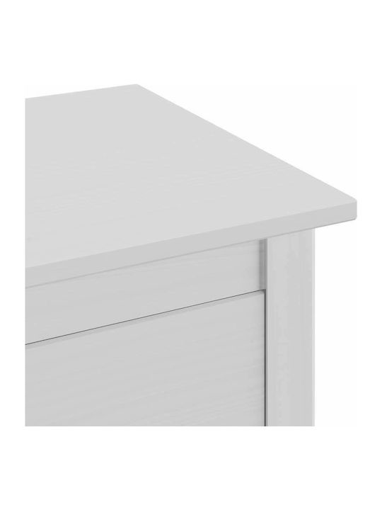 Hill Range Chest of Drawers of Solid Wood with 5 Drawers White 79x40x80cm