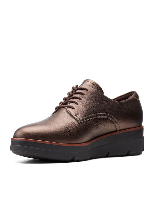 Shaylin Lace Pantofi Anatomici Din Piele În Culoare Aurie