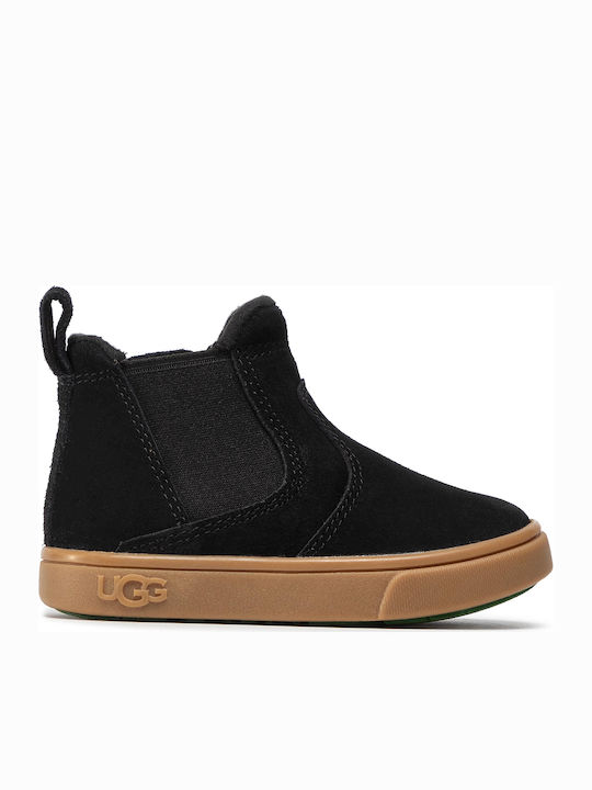 Ugg Australia Hamden II Kids Leather Boots with Zipper Black