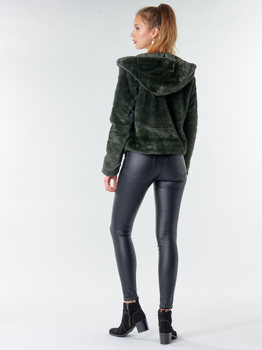 Only Women's Short Fur Green