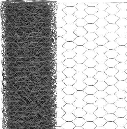 vidaXL Συρματόπλεγμα με Επικάλυψη PVC Γκρι 1.7x25m