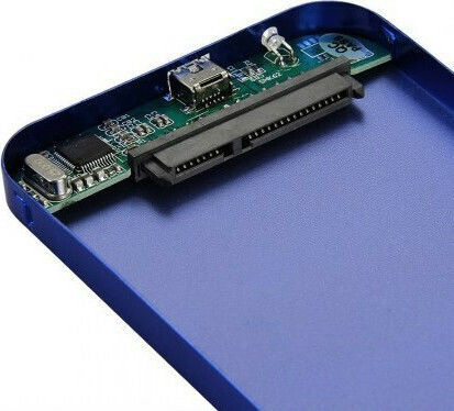 Твърд диск кутия 2.5" SATA III с връзка USB 2.0 в Син цвят