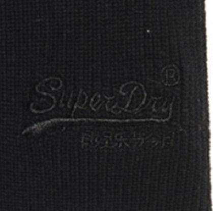 Label Beanie Beanie with Rib Knit in Black color