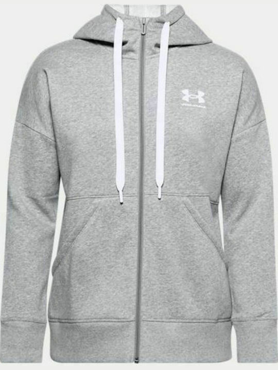Rival Women's Sweatshirt Jacket Hooded Grey Medium Heather