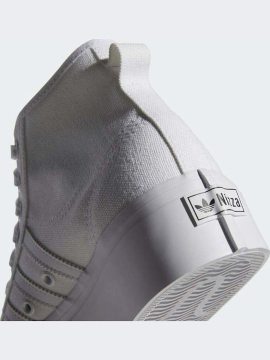 Nizza Damen Flatforms Stiefel Cloud White