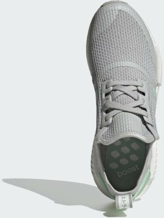 Adidași NMD_R1 Gri Două / Verde Blush / Alb Nor