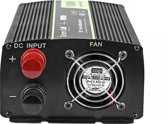 Green Cell Inverter Αυτοκινήτου Καθαρού Ημιτόνου 2000W για Μετατροπή 12V DC σε 230V AC με 1xUSB
