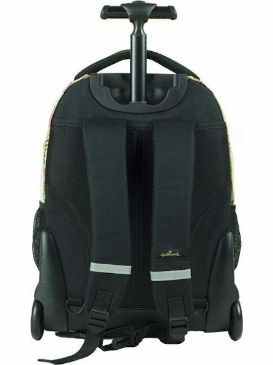 Hallmark Folk School Bag Trolley Elementary, Elementary Multicolour with Water Bottle Holder 30Liters