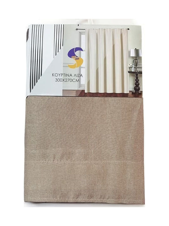 Sidirela Curtain with Pencil Pleat Liza Beige 270x300cm