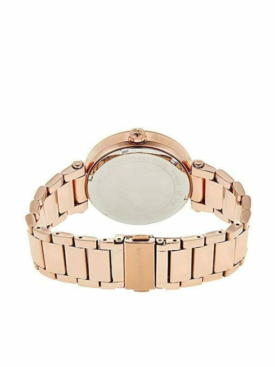 Michael Kors Parker Γυναικείο Ρολόι 39mm Μπαταρίας με Ροζ Χρυσό Μεταλλικό Μπρασελέ