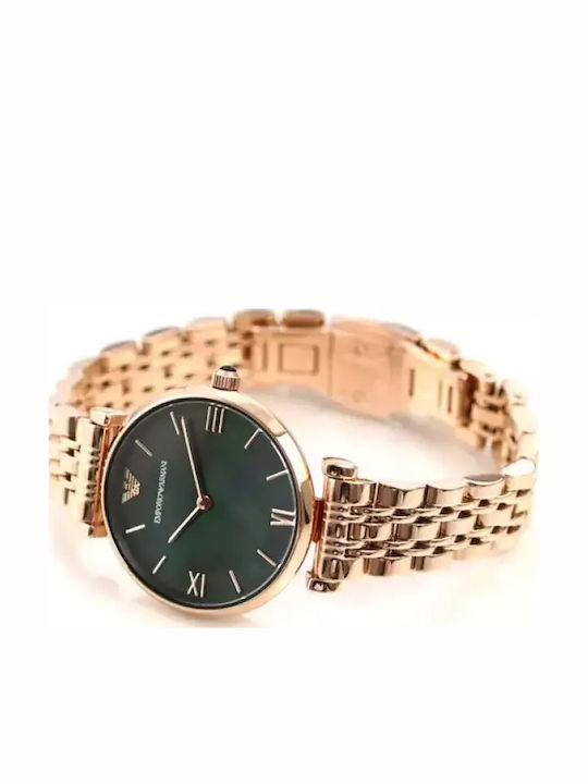 Emporio Armani Women's Watch with Pink Gold Metal Bracelet