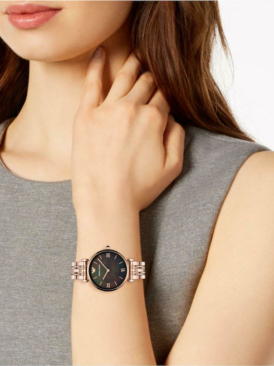 Emporio Armani Ρολόι Μπαταρίας με Μεταλλικό Μπρασελέ Emporio Armani Ρολόι Μπαταρίας με Μεταλλικό Μπρασελέ