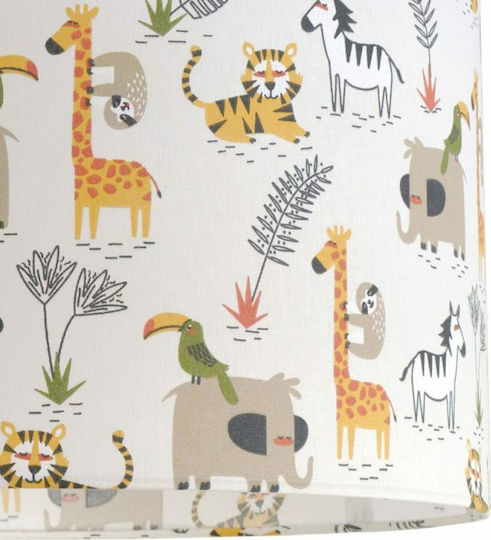 Veis Baby Safari Einfaches Licht Kinderdeckenleuchte Deckenleuchte 60W mit Fassung E27 Mehrfarbig 35x24cm