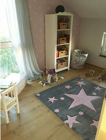 Alexander Carpets Breeze Stars Kinder Teppich Sterne Gray 160x230cm Dicke 10mm