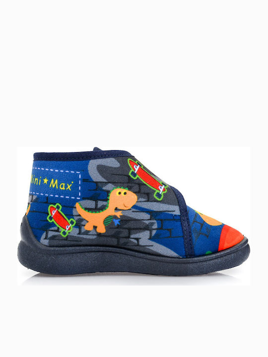 Mini Max Ανατομικές Παιδικές Παντόφλες Μποτάκια Μπλε Jojo 2