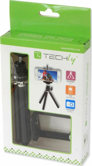 Techly Universelles Tragbares Handy-Stative für Selfie Schwarz