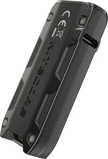NiteCore Презареждащ се Ключодържател Фенер LED IP54 с Максимална Яркост 700лм Tip SE Черен Черен