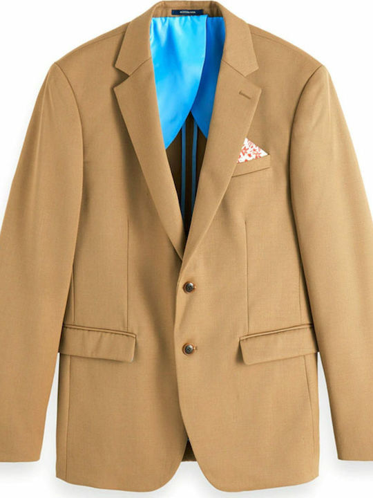 Men's Winter Suit Jacket Regular Fit Brown
