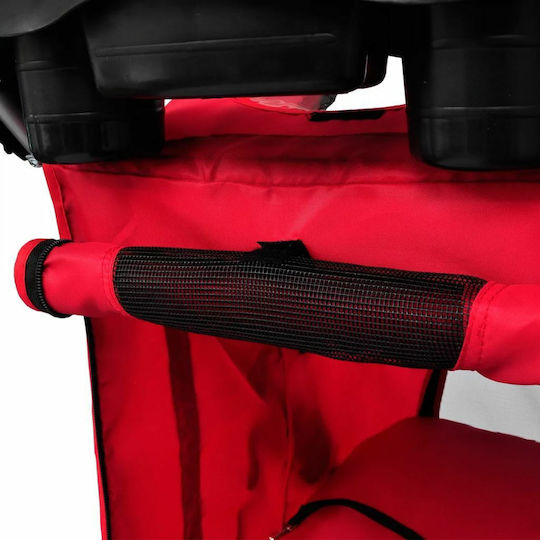 vidaXL Dog Carrying Red Stroller for 15kg Pets L37xW80xH99cm