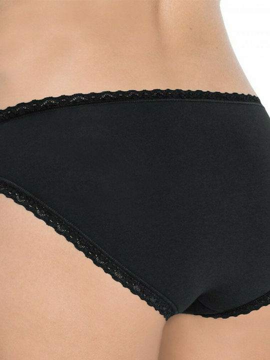 24/7 Tai Cotton Women's Slip with Lace Black