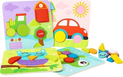 Lemnos Puzzle pentru Copii cu Îmbinări 4 In 1 Shape pentru 2++ Ani 34buc Tooky Toys