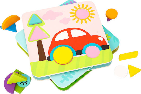 Ξύλινο Παιδικό Puzzle Σφηνώματα 4 In 1 Shape για 2+ Ετών 34pcs Tooky Toys
