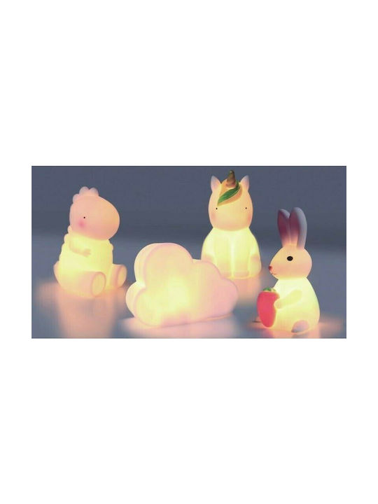 Aca Lumini LED Lampă decorativă pentru copii Nor pentru copii cu Schimbări de Culori Alb 13x10cm