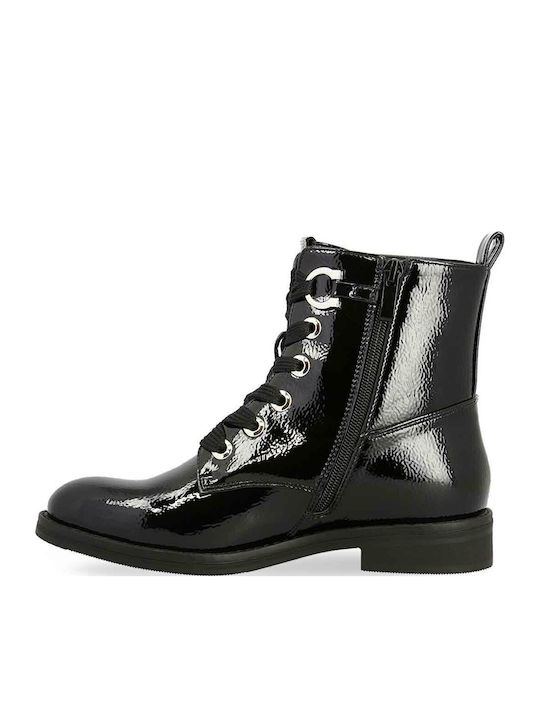 Women's Patent Leather Ankle Boots Black