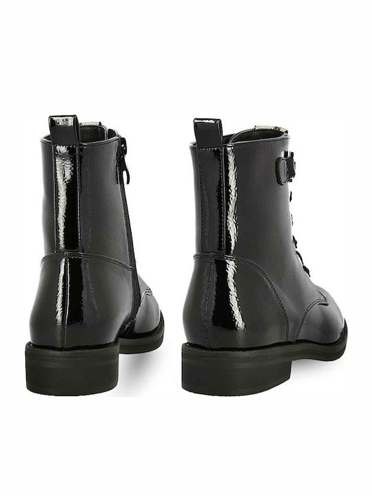 Women's Patent Leather Ankle Boots Black
