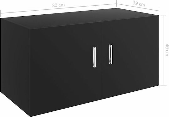 Ντουλάπι Τοίχου Μαύρο 80x39x40εκ.