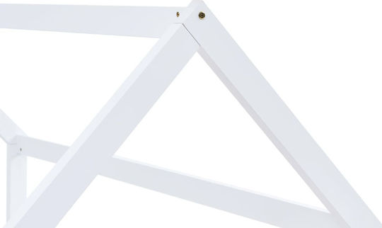 House Παιδικό Κρεβάτι Montessori Μονό Λευκό για Στρώμα 70x140cm