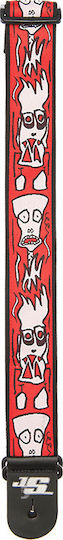 Daddario Joe Satrani Woven Guitar Strap Up in Flames