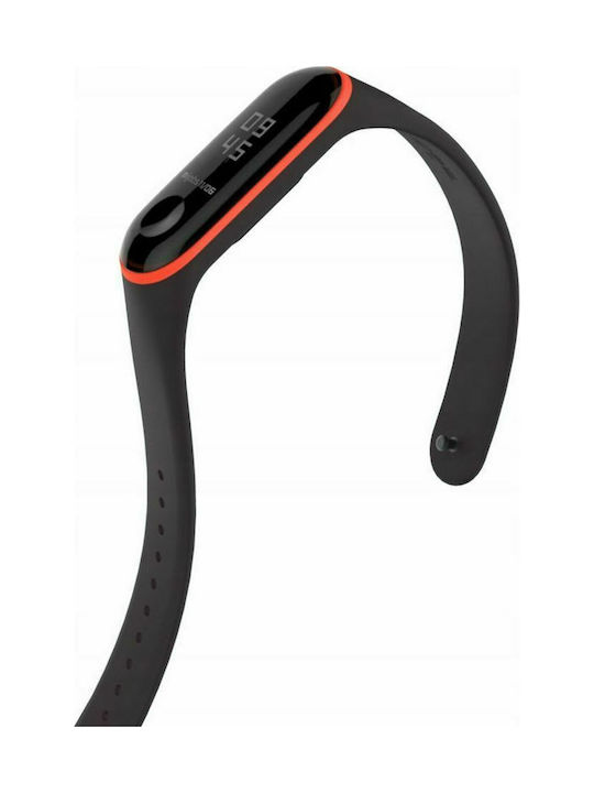 Smooth Curea Silicon cu Pin Negru / Roșu (Mi Band 3/Mi Smart Band 4) TPRSBB3B