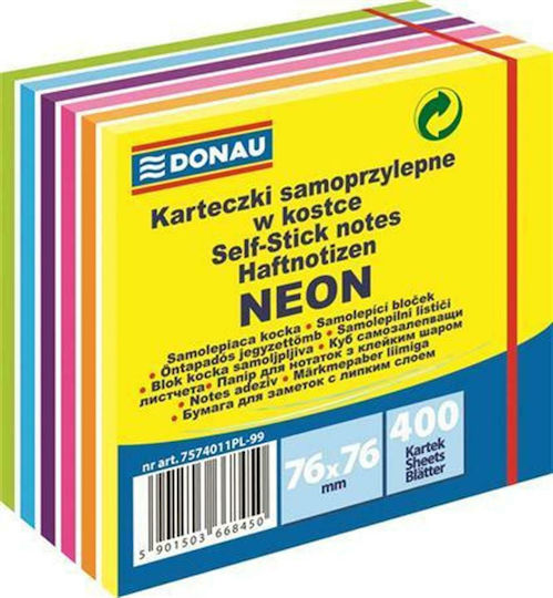 Donau Haftnotizen im Würfel 400 Blätter 7.6x7.6Stück Neon