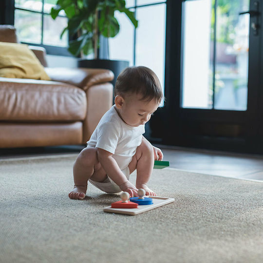Ξύλινο Παιδικό Puzzle Σφηνώματα Shape Matching 3pcs Plan Toys