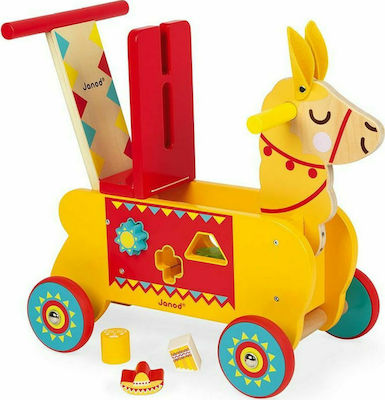 Janod Λάμα Baby Walker Animal Ride On for 12++ Months Yellow