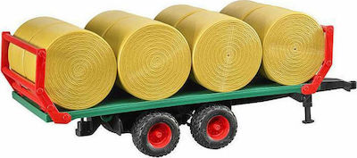 Bruder Bale Transport Trailer with 8 Round Bales Car Pickup Truck for 3++ Years 02220