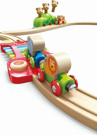 Hape Monkeys Railway Set with Train made of Wood for 1.5+ years+ Years