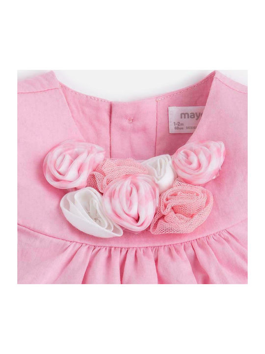 Mayoral Kids Dress Satin Sleeveless Pink