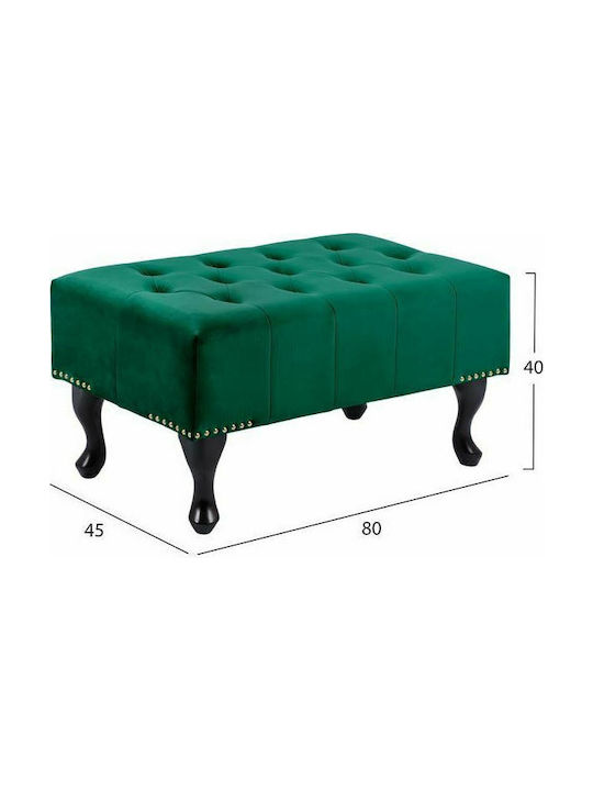 Velvet Upholstered Footstool Emma Cypress 78x46x40cm