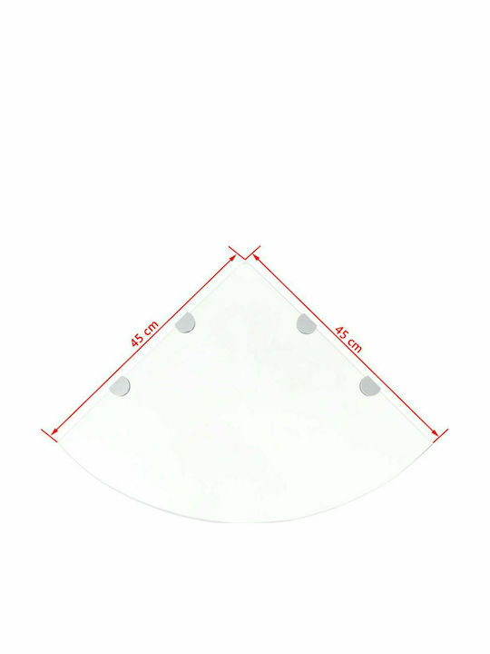 vidaXL Ecke An der Wand montiert Badezimmerregal Glas 45x45x0.8cm Transparent