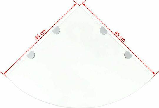 vidaXL Ecke An der Wand montiert Badezimmerregal Glas 45x45x0.8cm Transparent