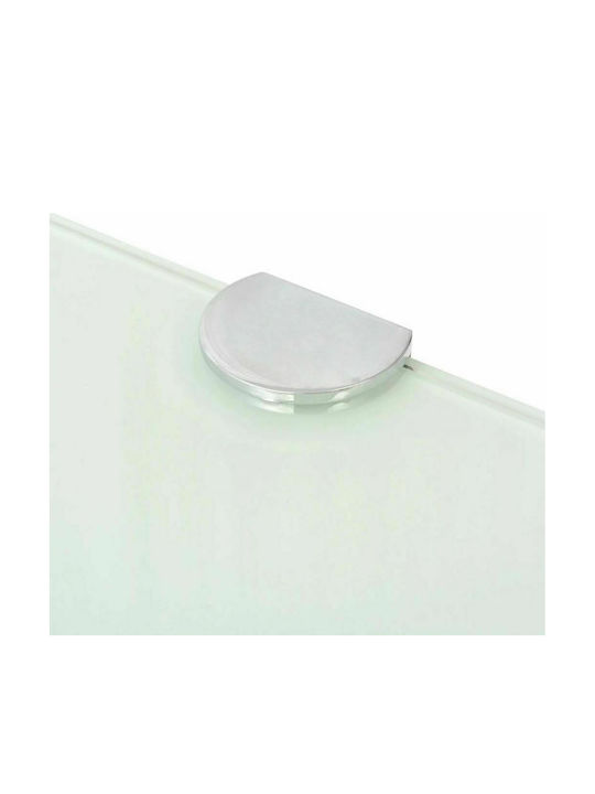 vidaXL Corner Wall Mounted Bathroom Shelf Glass 35x35x0.8cm White