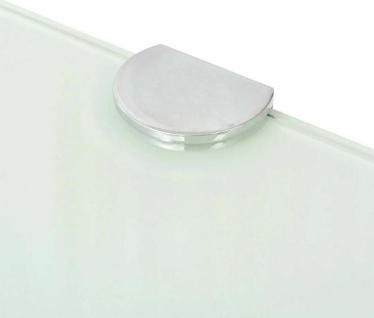 vidaXL Ecke An der Wand montiert Badezimmerregal Glas 35x35x0.8cm Weiß