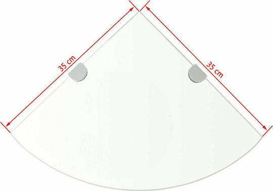 vidaXL Ecke An der Wand montiert Badezimmerregal Glas 35x35x0.8cm Transparent