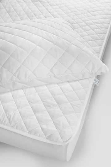 La Luna Protective Cover Single Waterproof with Skirt Smoothy White 100x200+35cm