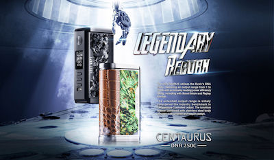 Lost Vape Centaurus DNA 250C Box Mod 200W SS/Cowhide Tactile Carbon Fiber